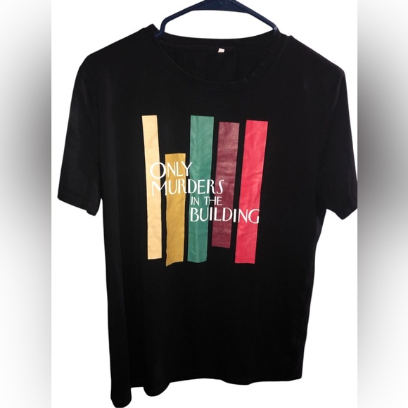 Black T-Shirt with Bold Graphic Text tag says xl but fits like med/large - Picture 2 of 2